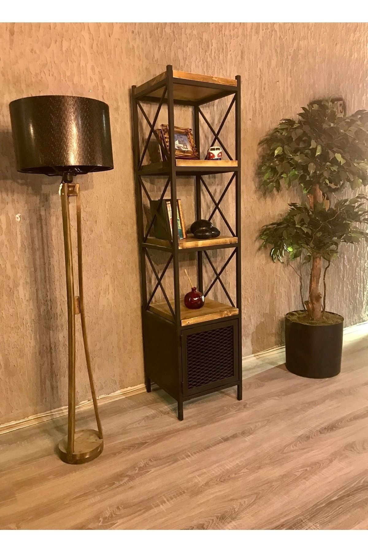 Eiffel 3 Raflı Ve Dolaplı Kitaplık