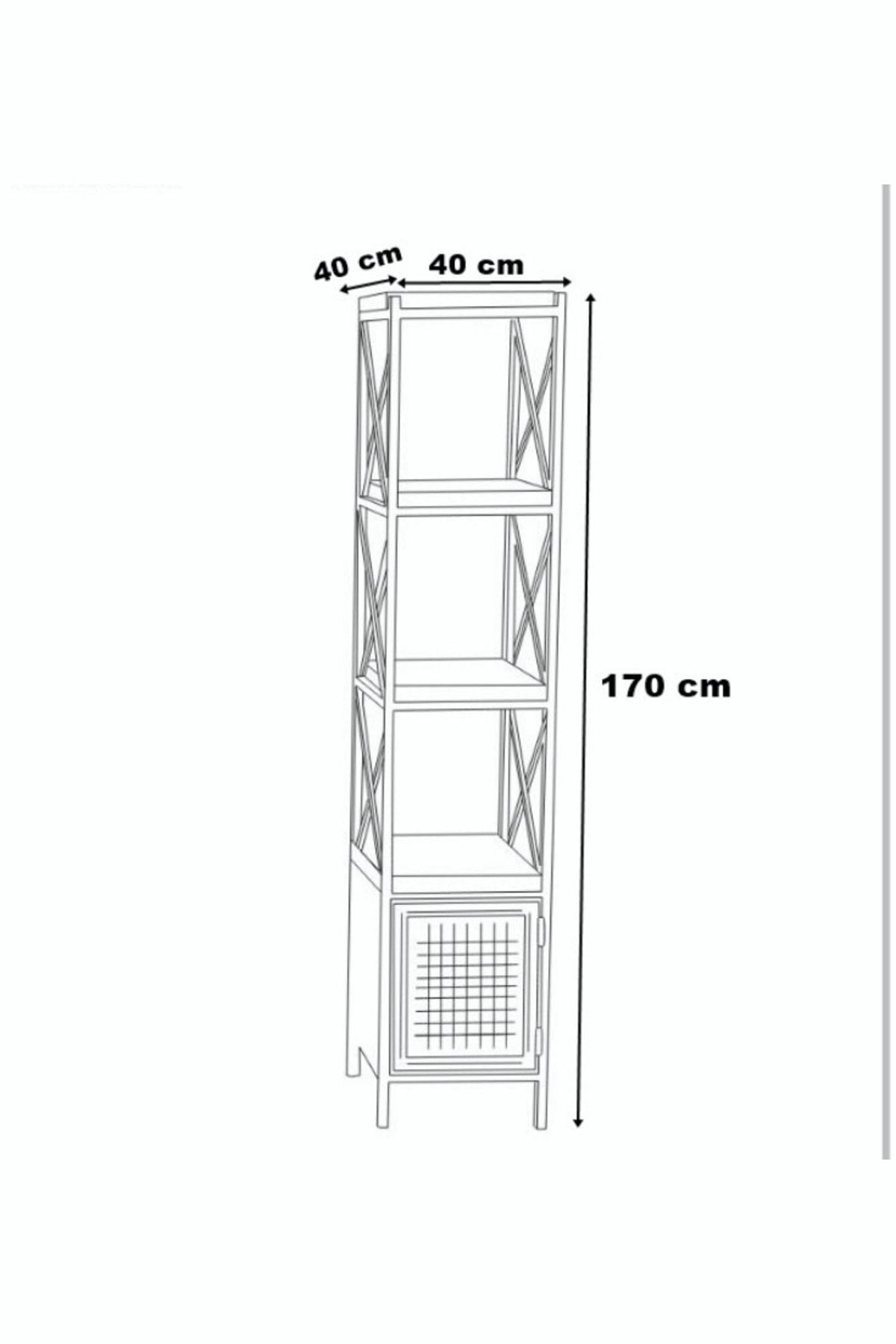 Eiffel 3 Raflı Ve Dolaplı Kitaplık