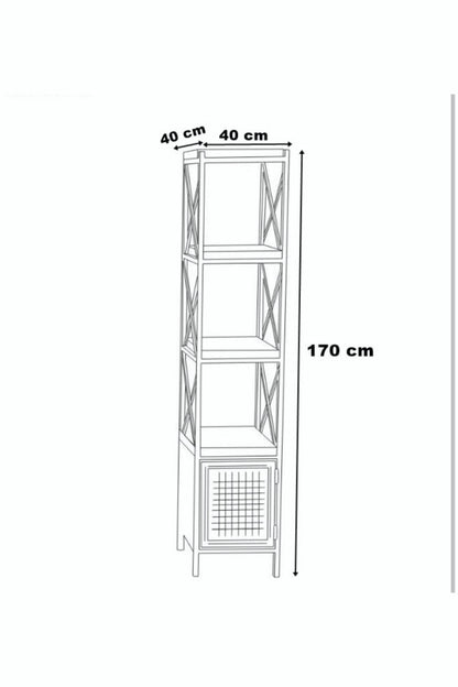 Eiffel 3 Raflı Ve Dolaplı Kitaplık