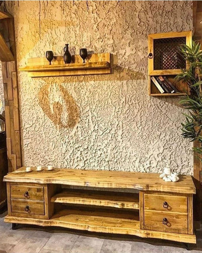 Pronto 3 Piece TV Unit Natural Spruce Wood