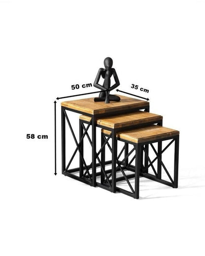 Deko 3-teiliger Satztisch mit Metallbeinen